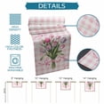 thumbnail image 6 of Pink Tulip Spring Floral Table Runner - 70 Inch Long Romantic Flowers Modern Art Pink Plaid Cotton and Linen Blended Dress Scarves Farmhouse Table Runner for Kitchen Dining, Coffee Table, 13" x 70", 6 of 8