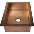 thumbnail image 3 of Space Enterprises CS-KIT-DIN-SGL-PLA-SH 33 in. Drop-in Single Well Plain Hammered Copper Kitchen Sink, Shiny, 3 of 6
