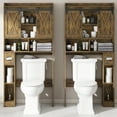 thumbnail image 4 of Over The Toilet Storage Cabinet, Farmhouse Storage Cabinet Over Toilet with Sliding Doors & Toilet Paper Holder Stand，Home Space-Saving Toilet Rack, for Bathroom, Restroom, Laundry, 4 of 7