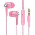 thumbnail image 2 of Auricular con cable Auriculares con cable para juegos en oreja con micrófono Subwoofer de graves pesados Cable de 1,2 m de sonido impactante 9D Ruido para iOS y - rosado Magideal Auricular con cable, 2 of 5