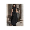 thumbnail image 4 of Black Elegant Sleeveless High-Neck Fitted Pleated Maxi Dress For Women, 4 of 4