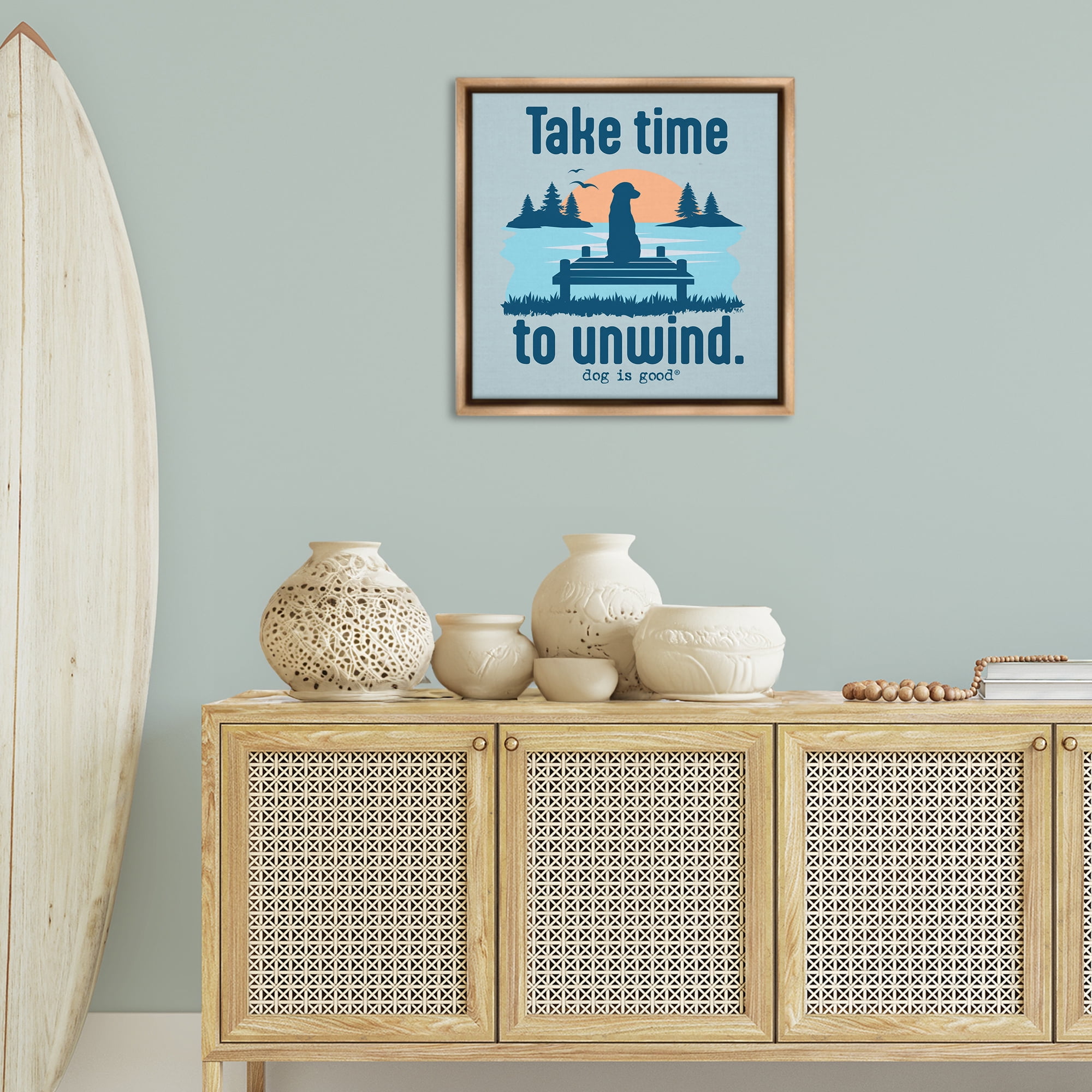Stupell Industries Take Time to Unwind Animals Painting Brown Floater Framed Canvas Art Print Wall Art, 25 x 25