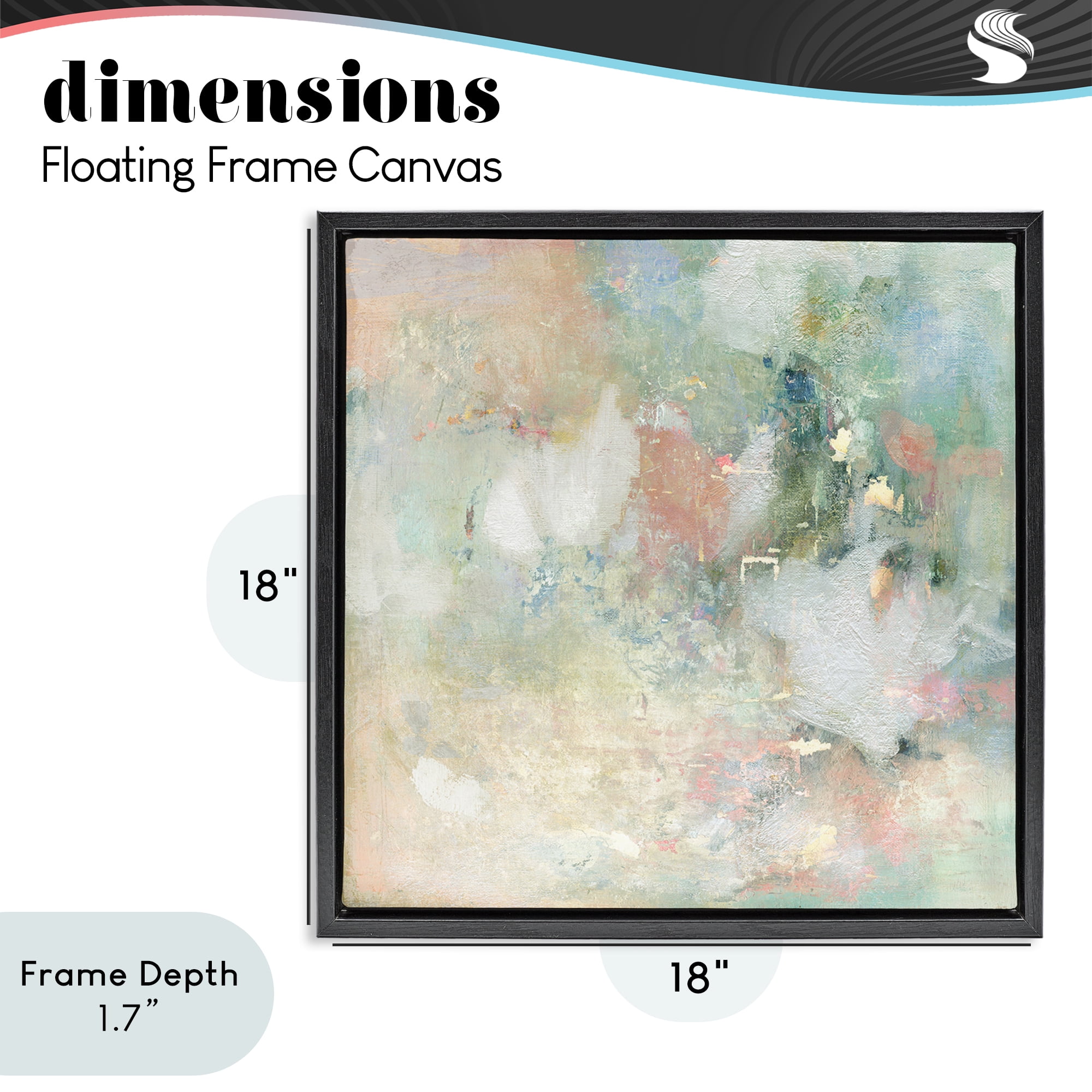 Stupell Industries Serene Pastel Brushstroke Harmony Black Framed Floater Canvas Wall Art, design by Carol Robinson
