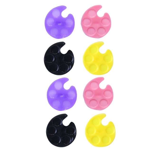 1Set 8Pcs Nail Art Tray Mini Manicure Nail Art Nail Polish Mixer Hold Ring Design Tray Ring (Mixed Color)