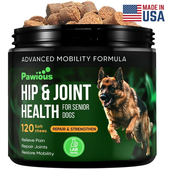 Pawious Hip and Joint Chews for Dogs - 120 ct. - Glucosamine for Dogs - Mobility Bites