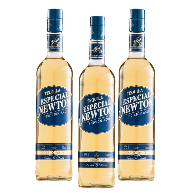 Tripack Tequila Especial Newton Azul Reposado 1000 Ml Tequila Reposado