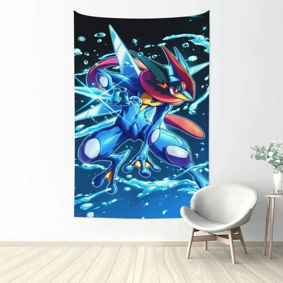 Greninja Tapestry Aesthetic Wall Hanging for Living Room Bedroom Art Tapestries Poster Blanket College Dorm Home Decor 60x40 Inch