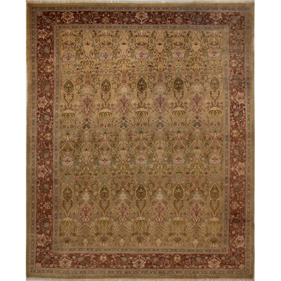 Wali Ross Green/Rust Rug, 9'1" x 11'0"