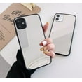 thumbnail image 3 of Sparkling Crystal Makeup Mirror Plating Soft Case for iPhone 14 Plus - Black Bumper Shockproof Protection Cover, 3 of 6