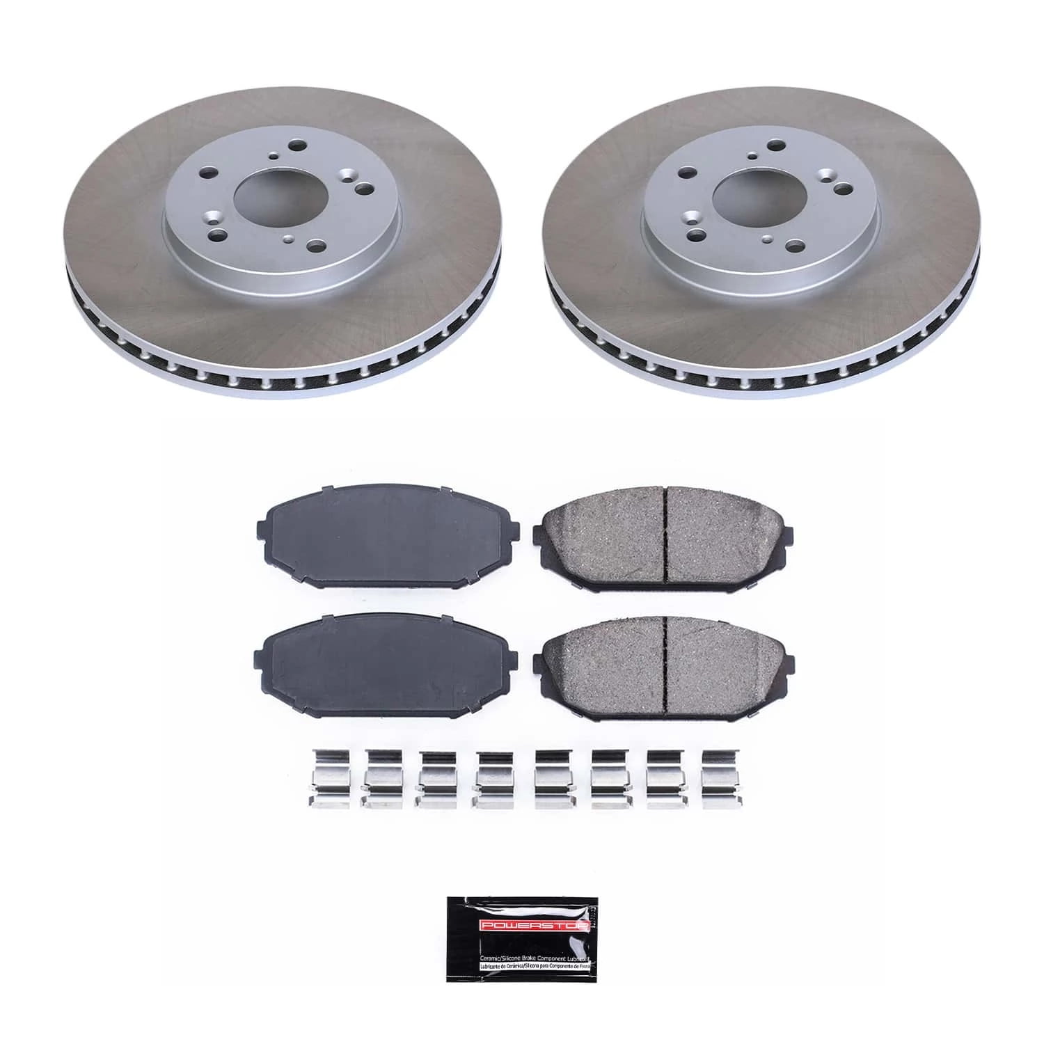 PowerStop Front Semi-Coated Rotor and Low-Dust Ceramic Brake Pad Kit SC2299