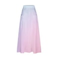 thumbnail image 4 of Plus Size Long Skirts for Women Printed Elastic Waisted Pleated Skirt with Pocket Summer Casual Loose Maxi Skirt on Clearance, 4 of 5