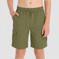 thumbnail image 2 of KPOPLK Boys Shorts Kids Athletic Shorts Teen Casual Summer Bermuda Shorts Drawstring Joggers with Pockets for 5-14Y AG 11-12 Years, 2 of 9