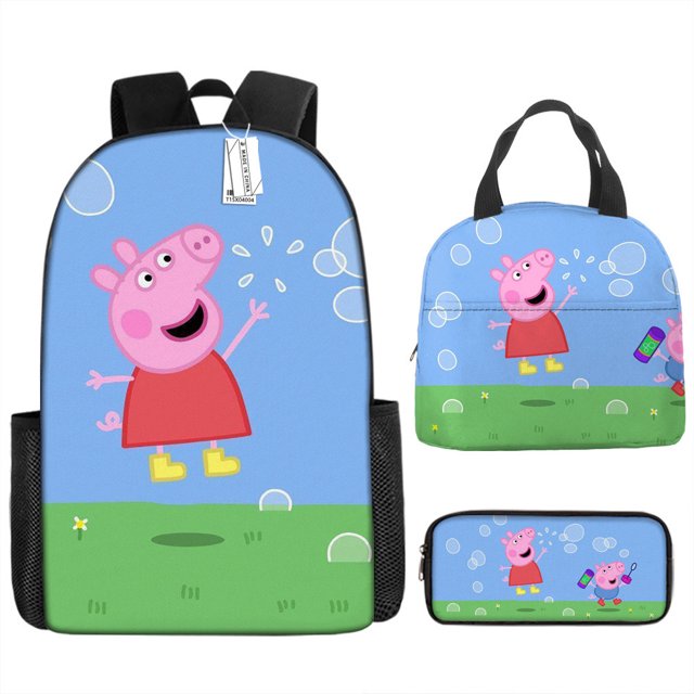 Primary And Secondary School Students Animation Backpack, Youth Schoolbag Three-piece Set-SinKeeU