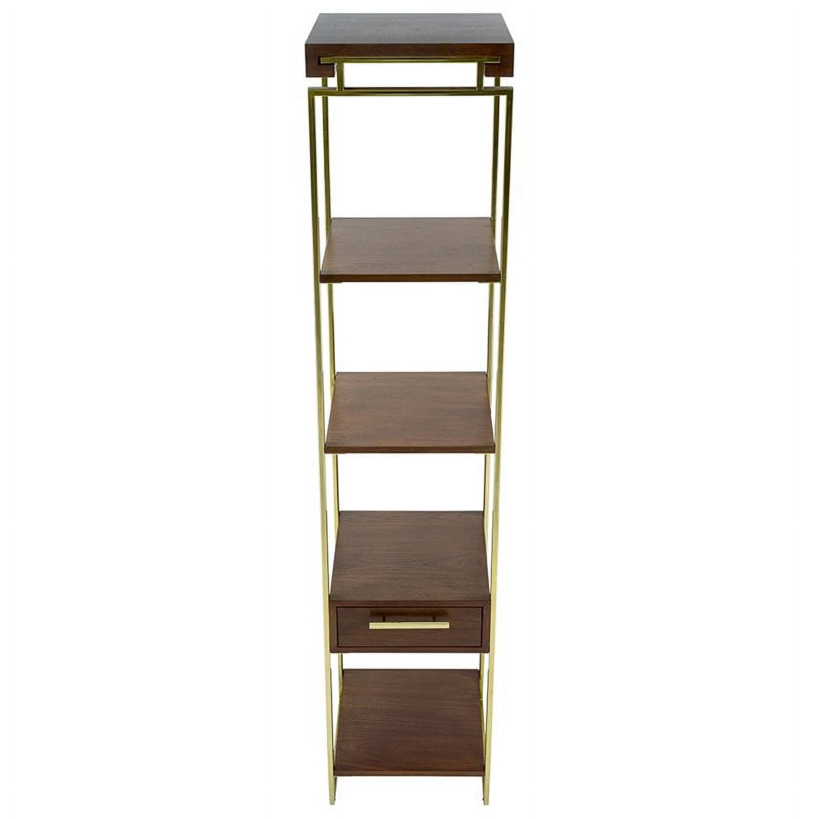 Yosemite Duette 4 Shelf Narrow Bookcase in Rich Nut Brown