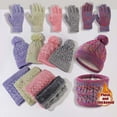 thumbnail image 6 of Gpaecead Kids Winter Plush Hat Warm Knit Thick Ski Head Hat Scarf Gloves Set For Girls Boys Pink, 6 of 6