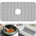 thumbnail image 1 of PENGXIANG Silicone Sink Protector  Heat-Resistant Kitchen Sink Mat  Anti-Slip Sink Mat Grid Sink Drain Center for Home Kitchen Countertop  26×14inch, 1 of 8