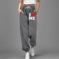 thumbnail image 2 of Tthxqing Womens Valentine's Day Baggy Sweatpants Trendy Drawstrings Love Printed High Waist Joggers Causal Workout Running Yoga Pants with Pockets Y_GY2 L, 2 of 4