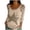 Beige, variant on Women Summer Fashion Three Quarter Sleeves Sweater Round Neck Star Decorate Sweater Top Women Undershirt Women Compression Shirts Long Sleeve Running Tee Shirts Women Athletic Short Sleeve Shirt Women