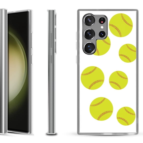 Shockproof Gel Phone Case for Samsung Galaxy S23 Ultra 5G, by OneToughShield ® - Softball Seven