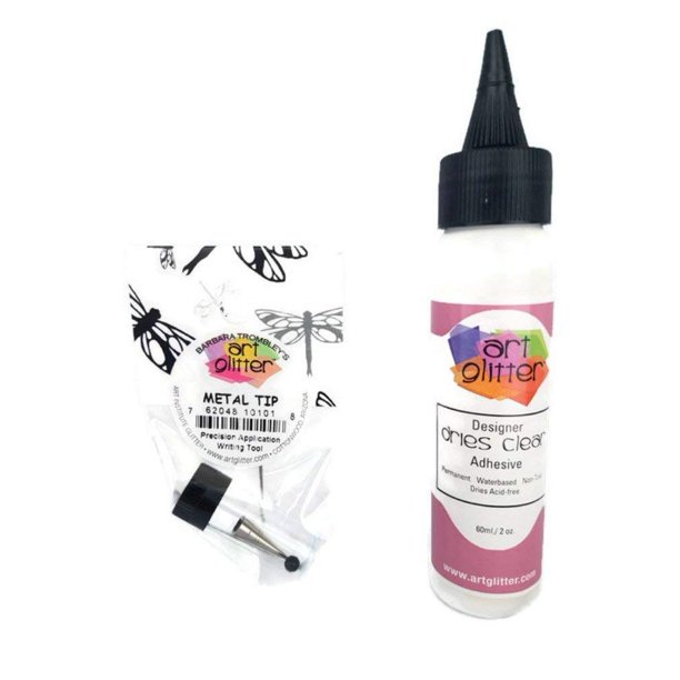 Art Glitter Glue Designer Dries Clear Adhesive 2 oz with Ultra Fine