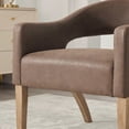 thumbnail image 5 of Accent Chair, PU Leather Upholstered Armchair,&nbsp;PAPROOS Barrel Open Back Reading Armchair, Modern Accent Chair with Weathered Solid Wood Legs for Living Room Bedroom, Club, Coffee, 5 of 7