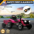 thumbnail image 4 of Joyracer 24 Volt Ride on Toys, Ride on Tractor w/ Tiltable & Detachable Trailer, 2x200W Power Car Wheels for Kids, Remote Control, Bluetooth, Shifter, Music, Pink, 4 of 11