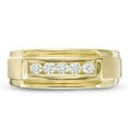 thumbnail image 3 of Pompeii3 1/2Ct Men's Five Stone Diamond Brushed Ring in 14k Yellow Gold (G/H,I1), 3 of 3
