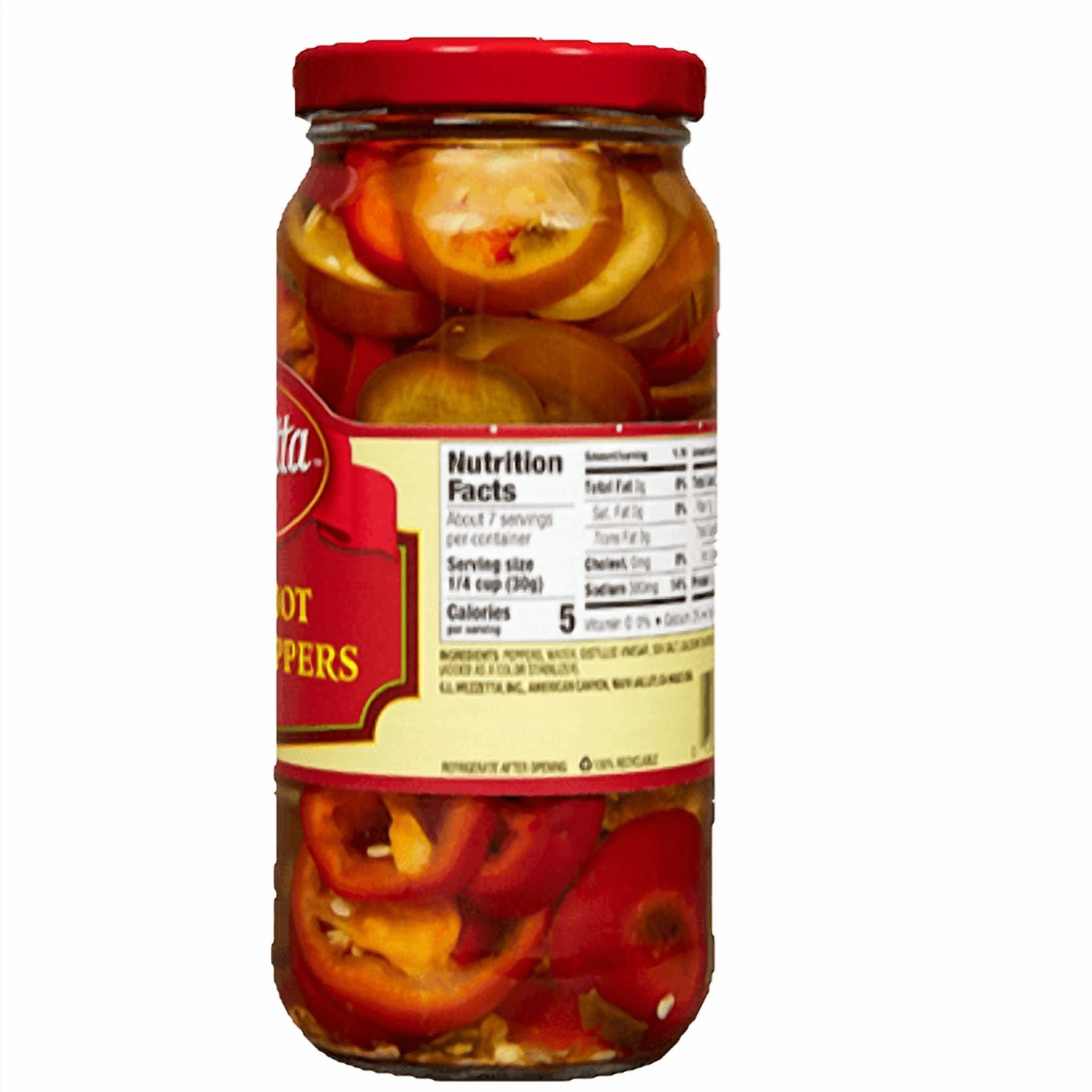 (3 pack) Mezzetta Sliced Hot Cherry Peppers, 16 fl oz