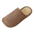 thumbnail image 4 of Womens Mens Scuff Slippers Casual Corduroy House Shoes Furry Lined Indoor Slip on Winter Warm Slides Khaki Size 9, 4 of 4