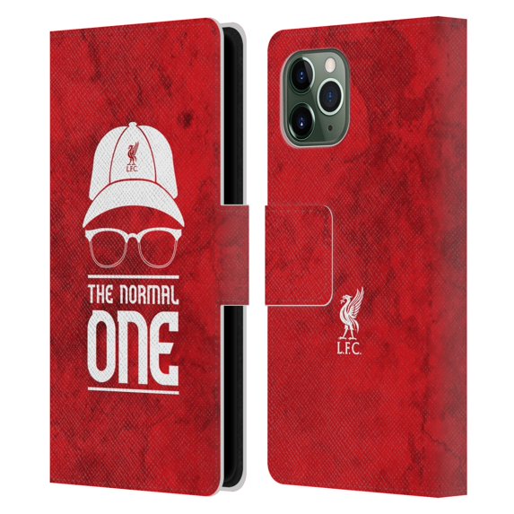 Head Case Designs Officially Licensed Liverpool Football Club Klopp Icons Normal Red Grunge Leather Book Wallet Case Cover Compatible with Apple iPhone 11 Pro