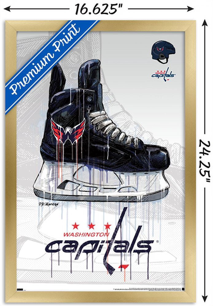 NHL Washington Capitals - Drip Skate 21 Wall Poster, 14.725" x 22.375", Framed
