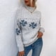 thumbnail image 2 of Suéter navideño de otoño e invierno para mujer, suéter de copo de nieve de cuello medio alto informal europeo y americano para mujer, 2 of 5