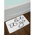 thumbnail image 2 of Let It Go Bath Mat, Typography in Cursive Hand Written Simple Font on a Plain Backdrop, Plush Bathroom Decor Mat with Non Slip Backing, 29.5" X 17.5", Charcoal Grey and White, by Ambesonne, 2 of 2