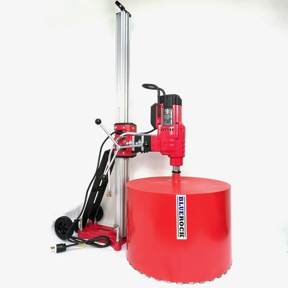 BLUEROCK Model 25Z1 220v Extra Large 25" Capacity Concrete Asphalt Rock Core Drill w/ Long Stroke Stand & Rolling Base