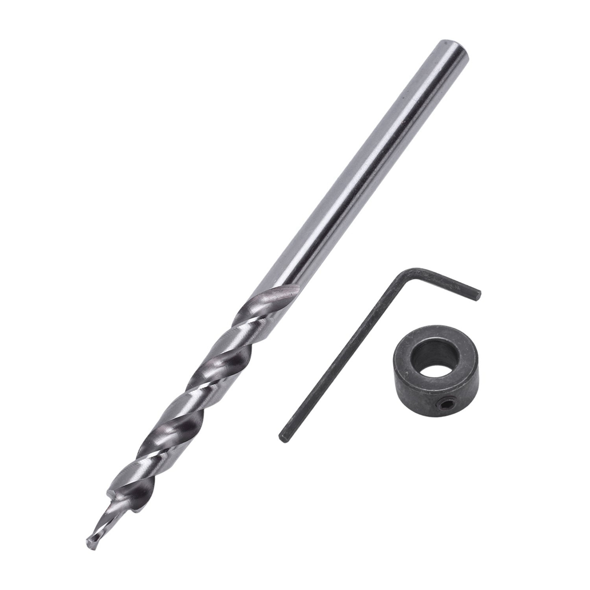 6Pcs 1/4 Inch Hex Shank Pocket Hole Drill Bit + 3/8(9.5mm)Replacement Twist Step Drill Bit with Depth Stop Collar