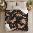 thumbnail image 5 of Whimsical Moth Wildflower Design Mystical, Festive Botanical Garden Scene, Warm Flannel Blanket for Sunroom and Reading Nook, Garden Lovers Housewarming Gift, Botanical Home Decor, 5 of 9