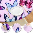 thumbnail image 4 of Pink Butterfly Pattern Round Fitted Tablecloth with Elastic Edge,Dining Table Cover Waterproof,Outdoor Round Tablecloth for Camping,Dining,Indoor and Outdoor, 4 of 7