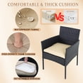thumbnail image 7 of Junkai 4 Piece PE Rattan with Soft Cushions Outdoor Conversation Sets with Loveseat and Table, Gray/Gray, 7 of 7
