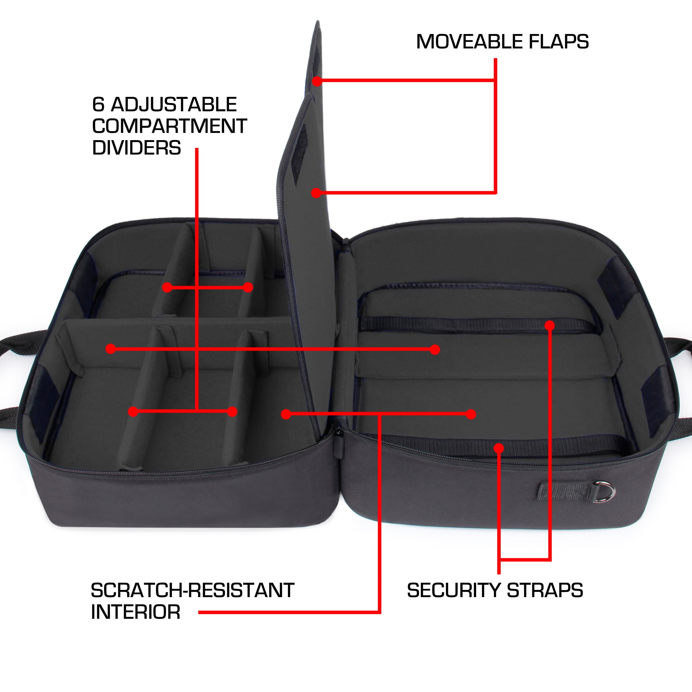 USA Gear Massage Gun Carrying Case Compatible with Theragun, Customizable Interior, Nylon Exterior
