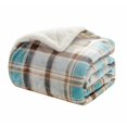 thumbnail image 2 of Merrylife Sherpa Throw Blanket Plush Fleece, 60" x 70", Brown Plaid, 2 of 2