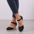 thumbnail image 2 of Espadrilles for Women Wedge Sandals with Ankle Strap 2026 Summer Beach Vacation Casual Comfy Closed Toe Platform Heels Black Size 7.5, 2 of 7