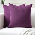 thumbnail image 1 of ASWZXCFGV Encasa Homes Chenille Throw Pillow Covers 2 pcs Set - Azul Blue- 18'' x 18'' / 45x45  Textured Solid Colour  Soft &amp; Smooth  Square Accent Decorative Cushion, 1 of 9