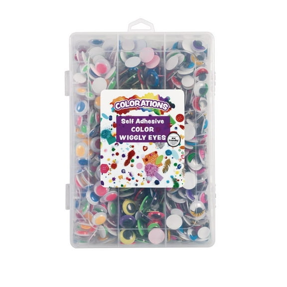 Colorations Self Adhesive Color Wiggly Eyes - Set of 1000