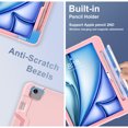 thumbnail image 7 of Dteck Case for iPad Air 11 Inch M3 2025 / M2 2024 Release with Kickstand/Military Grade Heavy Duty Hard Shockproof Soft Silicone Rugged Hybrid Three Layer Protective Stand Cover, Rosegold, 7 of 7