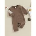 thumbnail image 3 of Bagilaanoe Newborn Baby Boys Fall Jumpsuit Patchwork Long Sleeve Bodysuit 3M 6M 12M 18M Infant Casual One Piece Romper, 3 of 9