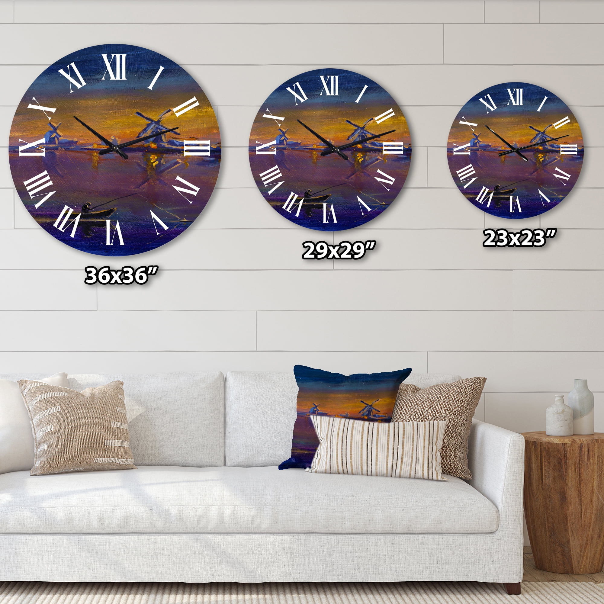 Designart 1 in Quartz Coastal Wall Clock