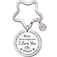 thumbnail image 1 of Llavero de madre de hija hijo nunca olvida que te amo mamá cumpleaños regalos de Navidad mujeres llavero grabado gracias por todo lo Feliz Sencillez, 1 of 5