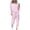 Pink, variant on Women's 2 Piece Set Spring/Summer Soft Jogging Workout Tracksuits with Pockets Lounge Outfits