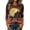Brown, variant on Womens Plus Size Halloween Shirts Crewneck 3/4 Sleeve Graphic Tees Funny Print Casual Tops Pullover Orange 3XL