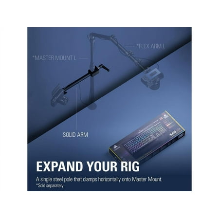 Elgato - Solid Arm - Attachable Solid Mounting Arm for Cameras, Lights, and Microphones. Works with Master Mount L